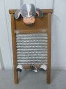 Cow Themed Washboard Decoration - 16" L