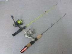 (2) Ice Fishing Open Face Rod & Reel Combo's