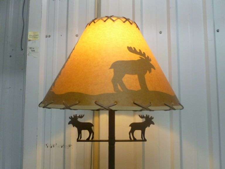 Large Moose / Upnorth Themed Floor Lamp - 58" H