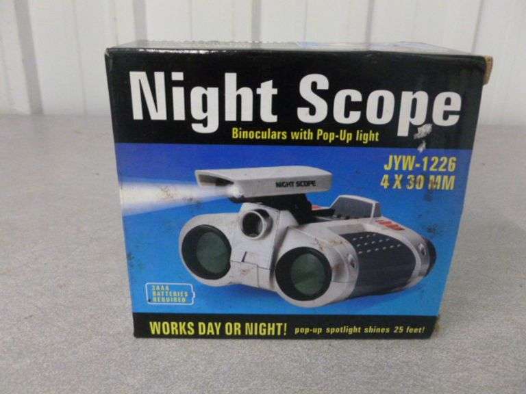 New Night Scope 4 x 30 Binoculars With Pop Up Light Model JYW-1226