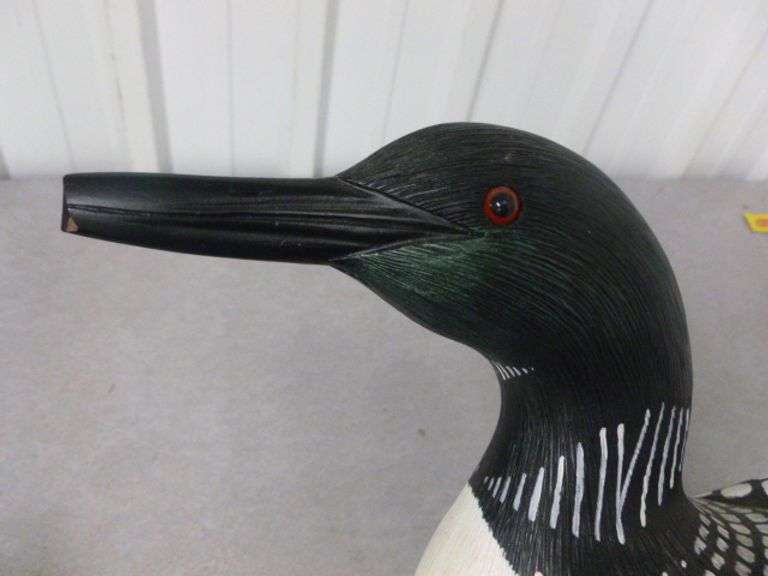 Large Jennings Decoy Co. - Hand Crafted Loon Mantle Decoration - 15.5" L