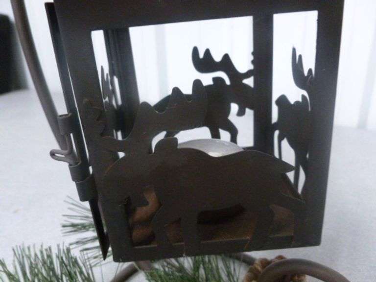 Upnorth Themed Metal Candle Lantern - 12" H