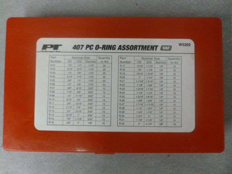Performance Tool - 407 Piece PC O-Ring Assortment SAE No. W5202