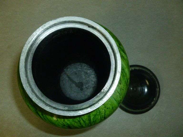 New Green Cast Aluminum Engravable Urn - 8.5" H
