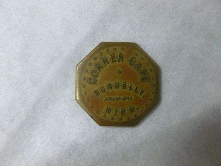 Vintage Schaap - Corner Cafe Donnelly, MN Brass Token