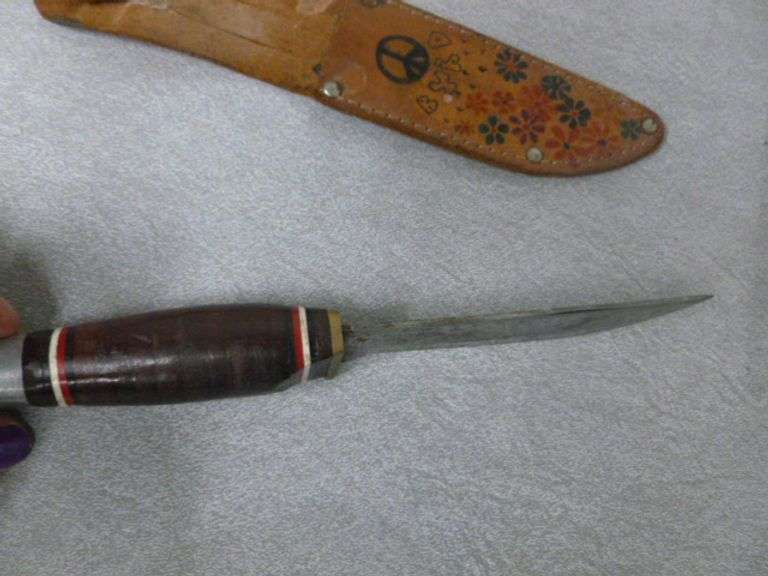 Vintage Hunting Knife With Sheath - Japan - 9" L