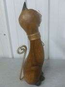 Nice Hand Carved Wooden Cat Mantle Decoration - 15.5" H