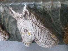 Beautiful Large - African Safari Themed - Hand Carved Wood Framed Mirror