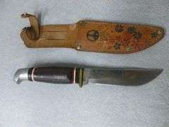 Vintage Hunting Knife With Sheath - Japan - 9" L