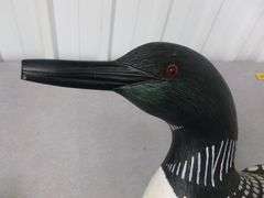 Large Jennings Decoy Co. - Hand Crafted Loon Mantle Decoration - 15.5" L