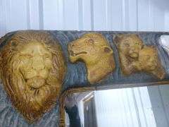 Beautiful Large - African Safari Themed - Hand Carved Wood Framed Mirror