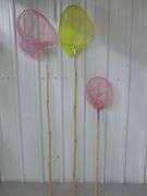 (3) Bamboo Handled Butterfly Nets - 32 & 48"