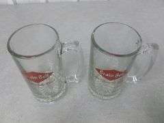 (2) Collectible Grain Belt - Large Size Glass Beer Mugs