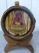 Vintage Ron Magallanes - Wooden Wine Barrel Server / On Wooden Stand