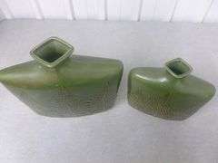 Nice (2) Piece Wills Vase - Fern Bottle - Large & Medium Vase