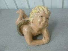 Vintage Cement Angel Rock Garden Decoration