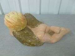 Vintage Cement Angel Rock Garden Decoration