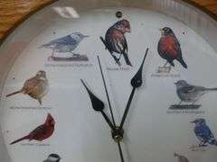 Wood Framed Bird Clock - 13" Diameter
