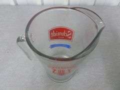 Vintage Schmidt Beer - Stiftungsfest Young America Glass Pitcher - 9" H