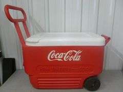 Large Igloo Wheelie Cool / Coca-Cola Portable Cooler