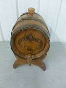 Vintage Ron Magallanes - Wooden Wine Barrel Server / On Wooden Stand