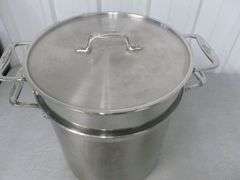Nice All-Clad (3) Piece Heavy Gauge Stainless Steel Pasta / Soup Kettle With Lid