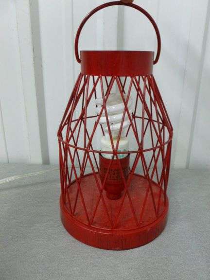 Metal Basket Themed Dresser Lamp - 10" H