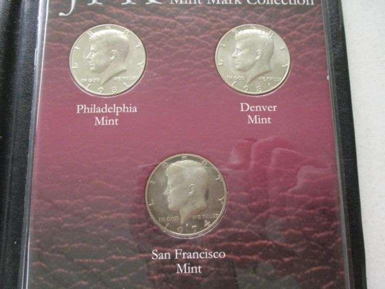 JFK Half Dollar Mint Mark Collection - 1981 P & D, Proof 1974-S