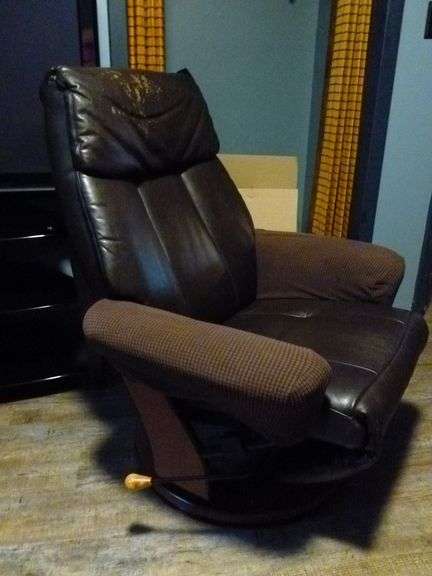 Benchmaster Brown Pleather Reclining Chair