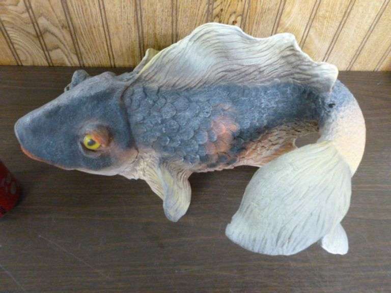 Large Universal Statuary Koi Fish Rock Garden / Fish Pond Decoration - 15" L