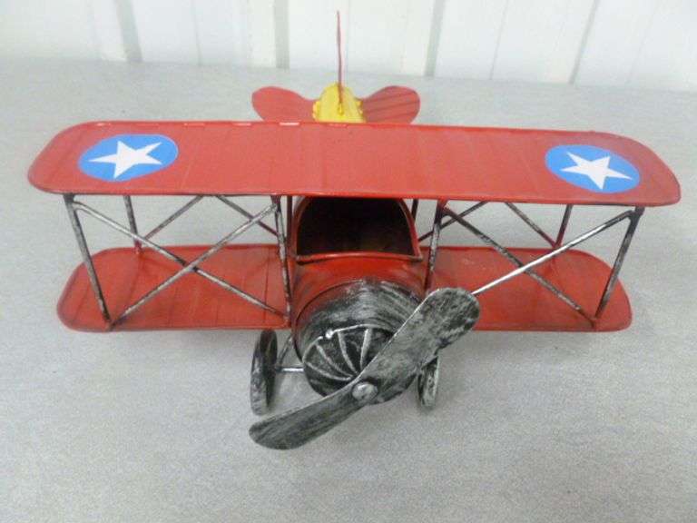 Nice Metal Art Airplane Mantle Decoration - 11" x 12"