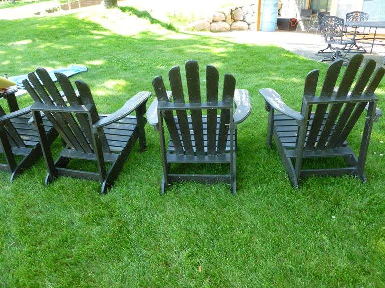 (4) Heavy Duty Wooden Adirondack Chairs