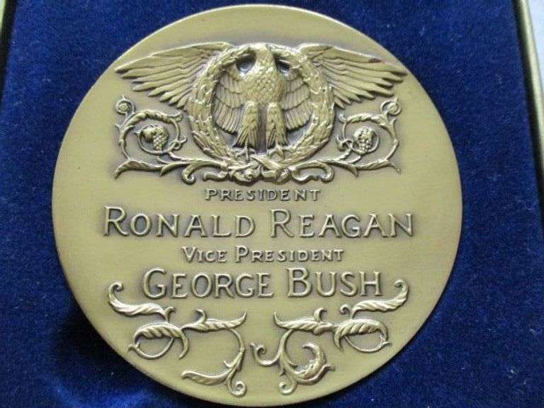 Ronald Reagan & George Bush 1985 Inauguration Large Bronze Medal  - 147 Grams, 2.75" Diameter