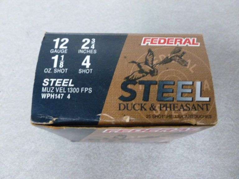 Federal Box Of (22) No. 4 Steel Shotgun Shells