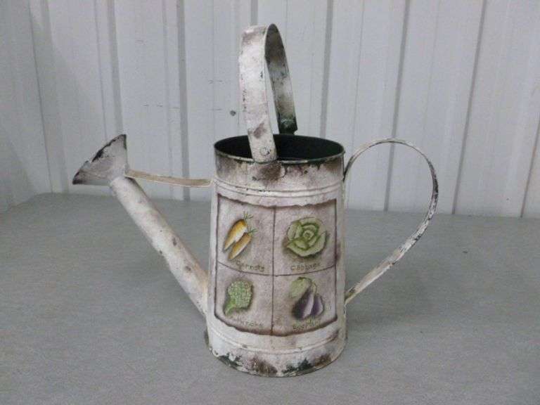 Metal Watering Can Themed Planter - 16" x 15" H