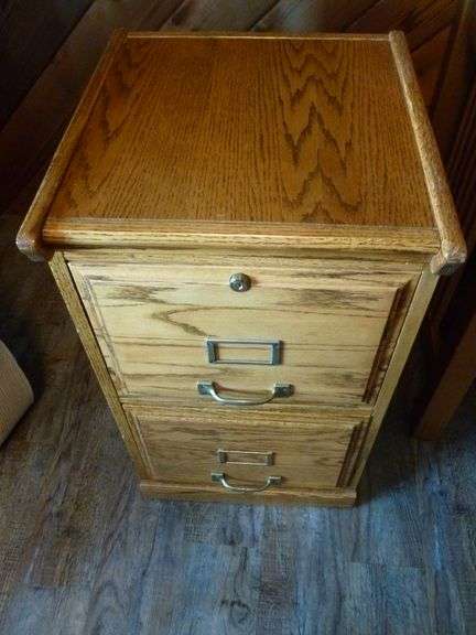 Nice Oak File Cabinet - Two Drawer