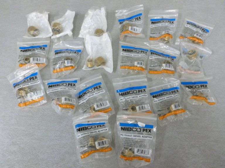 Group Of (20) New Nibco Pex Brass Female Swivel Adaptors