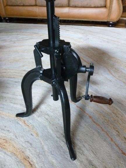 Nice Adjustable End Table - Cast Iron Framed