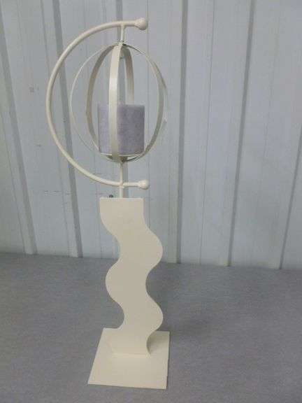 Large Metal Pillar Candle Stand - 25" H