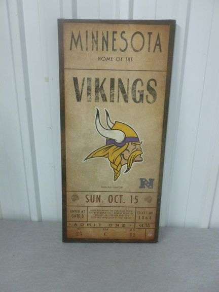 Collectible Minnesota Vikings Canvas Sign - 12" x 26"