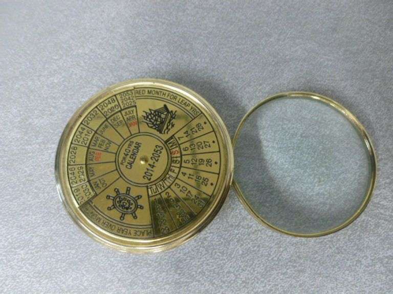 40 Year Brass Wheel Calendar 2014-2053