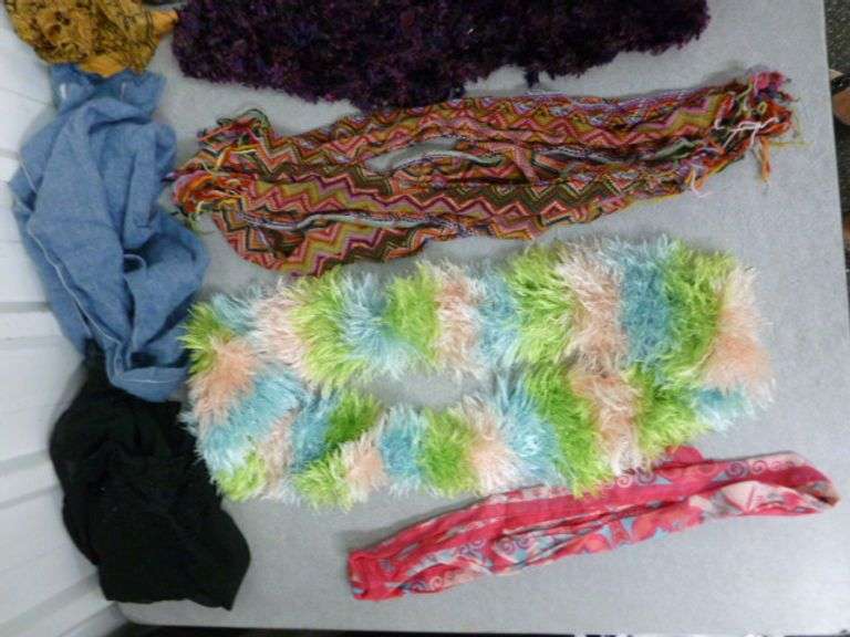 Large Group of Women's Scarves Including Vintage