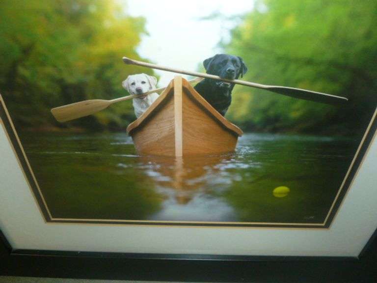 Ron Schmidt " Hunting Lab Themed " Framed & Matted Print