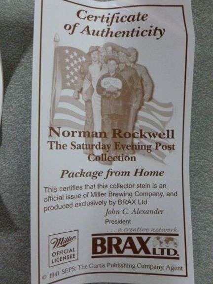 Miller Brewing - 2002 Norman Rockwell " Package From Home " Collector Stein