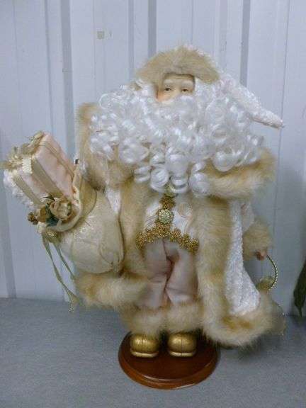 (2) Large Santa Mantle Decorations - 16" - 17" H