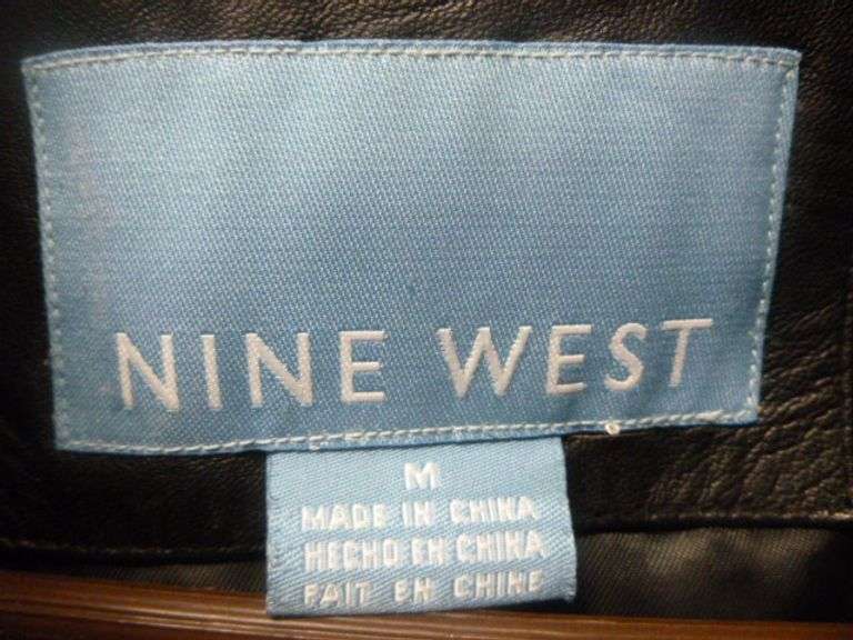 Nine West Women's Black Leather Jacket Size Medium
