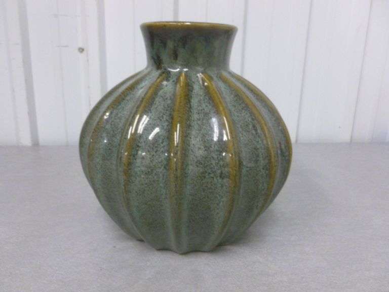 Nice Glazed Ceramic Vase - 9" Diameter x 9.5" H