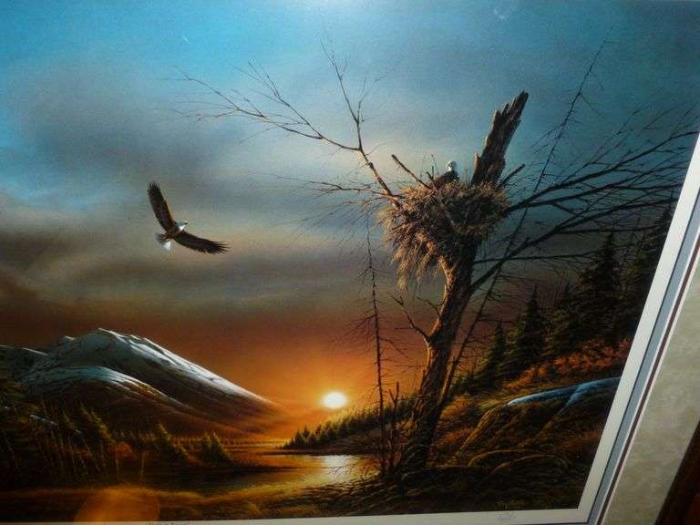 Beautiful Large Terry Redlin " Flying Free " Signed & Numbered - Framed & Matted Print With COA