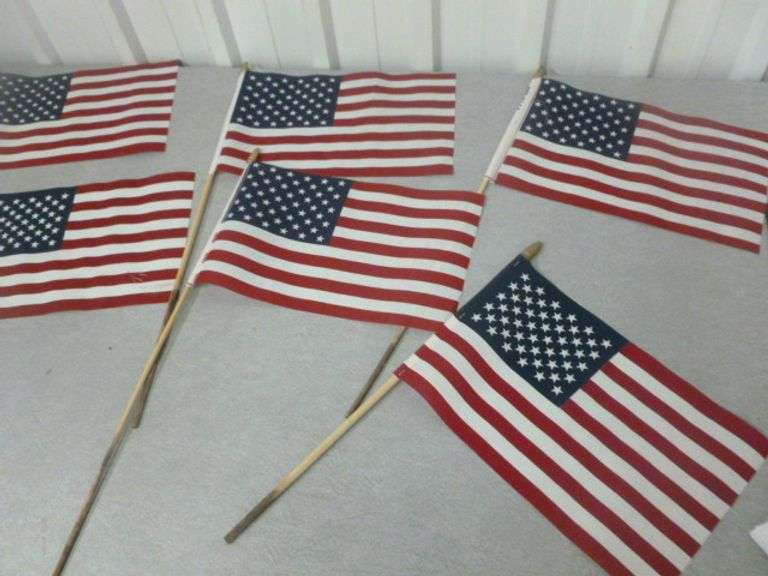 Group Of (6) 8" x 12" Cemetery US Flags
