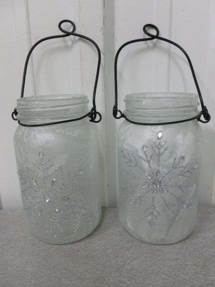 (2) New Jar Themed Candle Lanterns